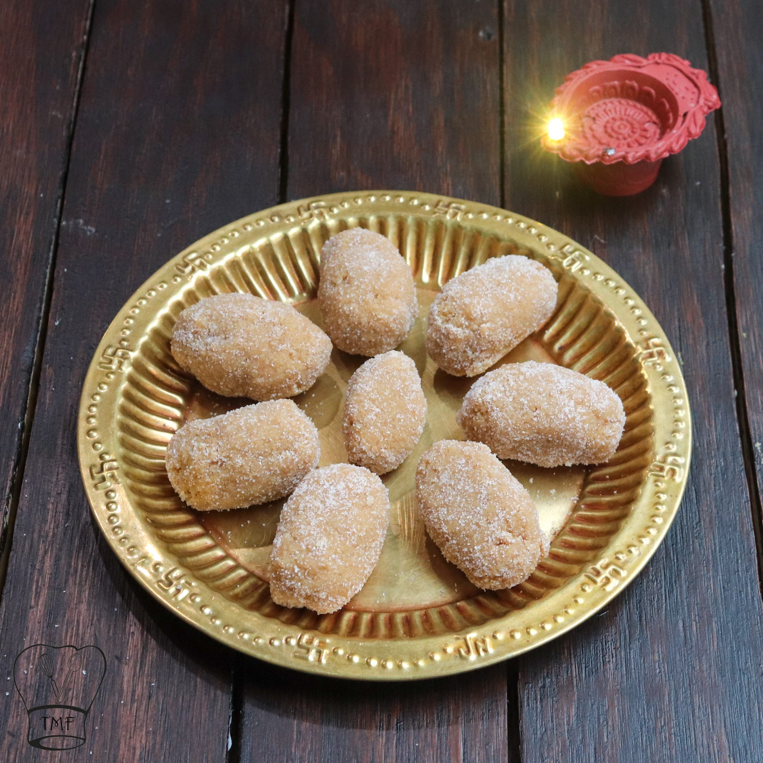 Dharwad peda on a copper plate