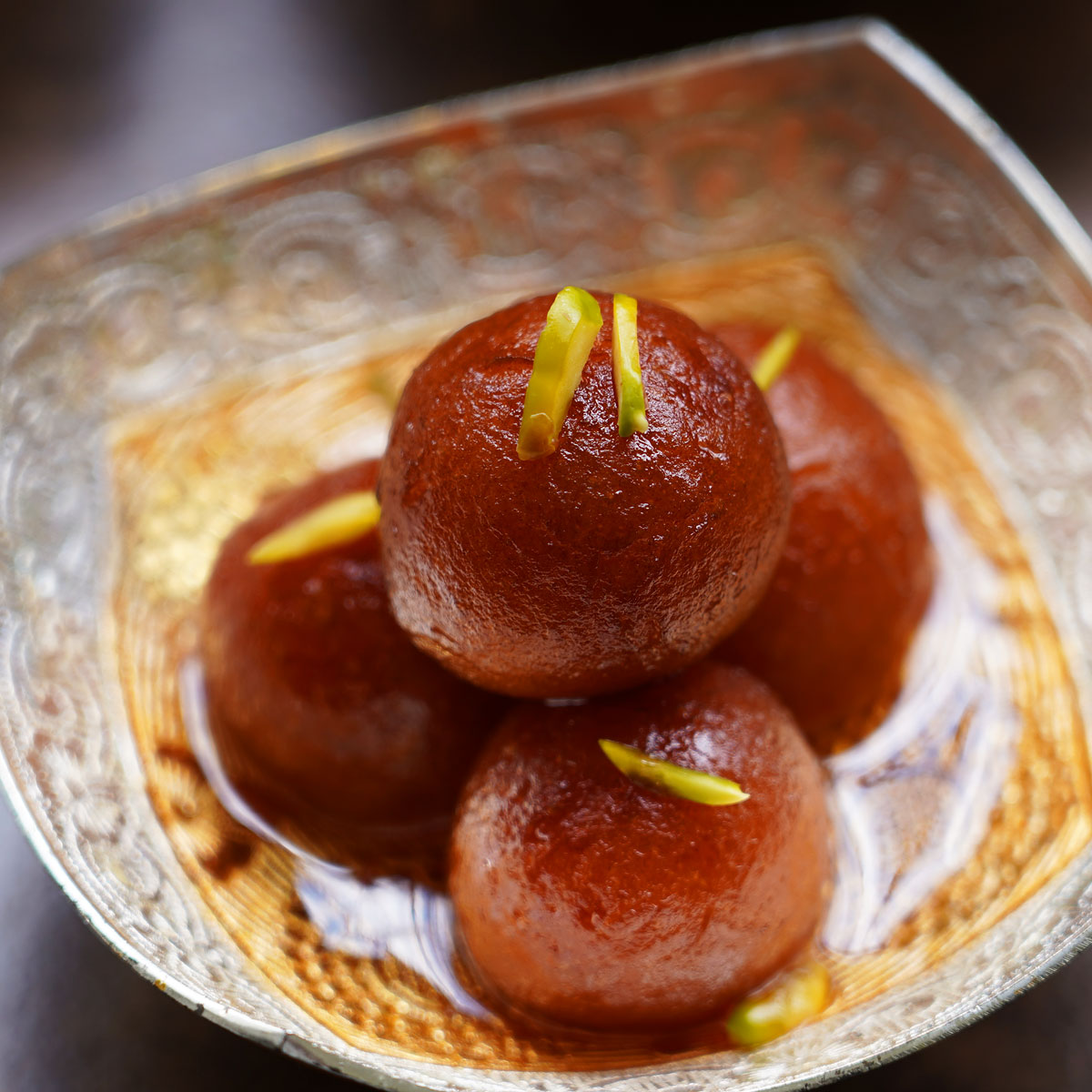 shot of multiple gulab jamuns